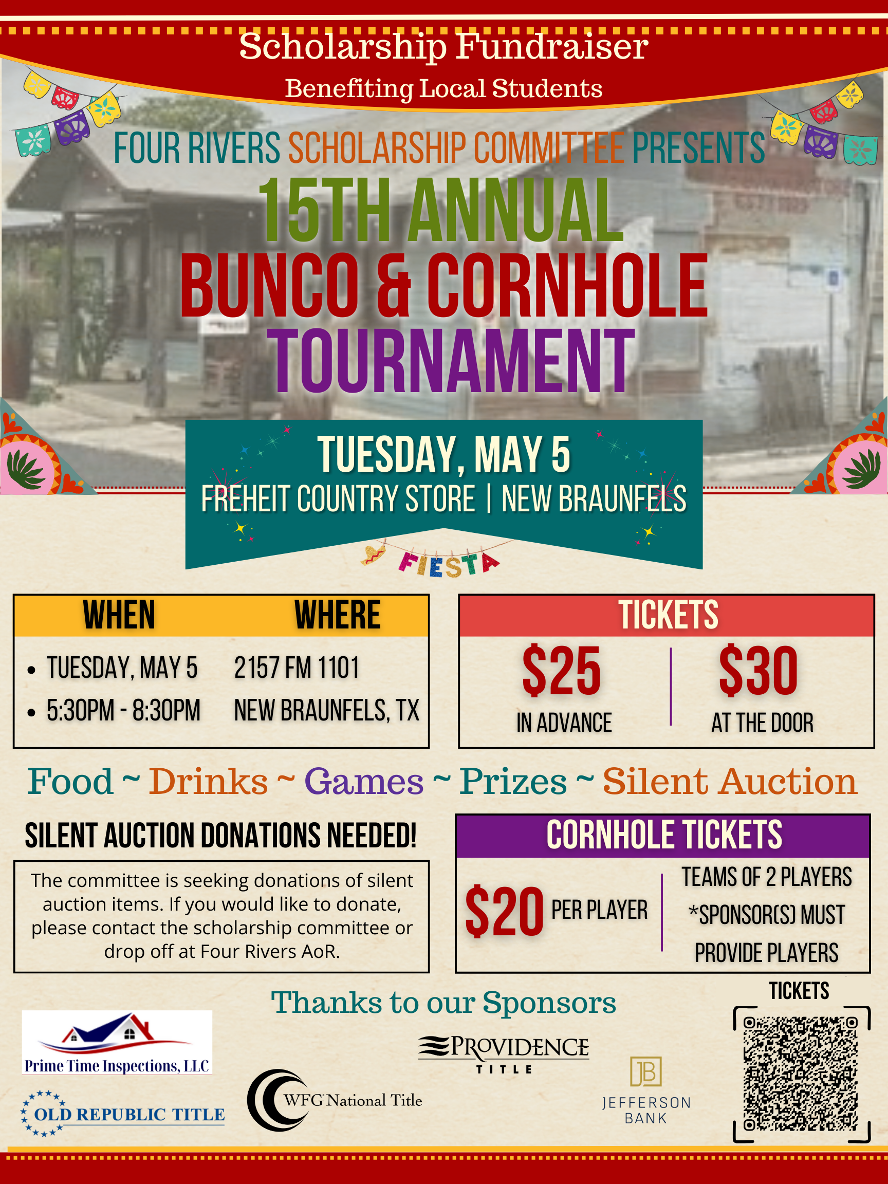 Scholarship Bunco Cornhole Flier